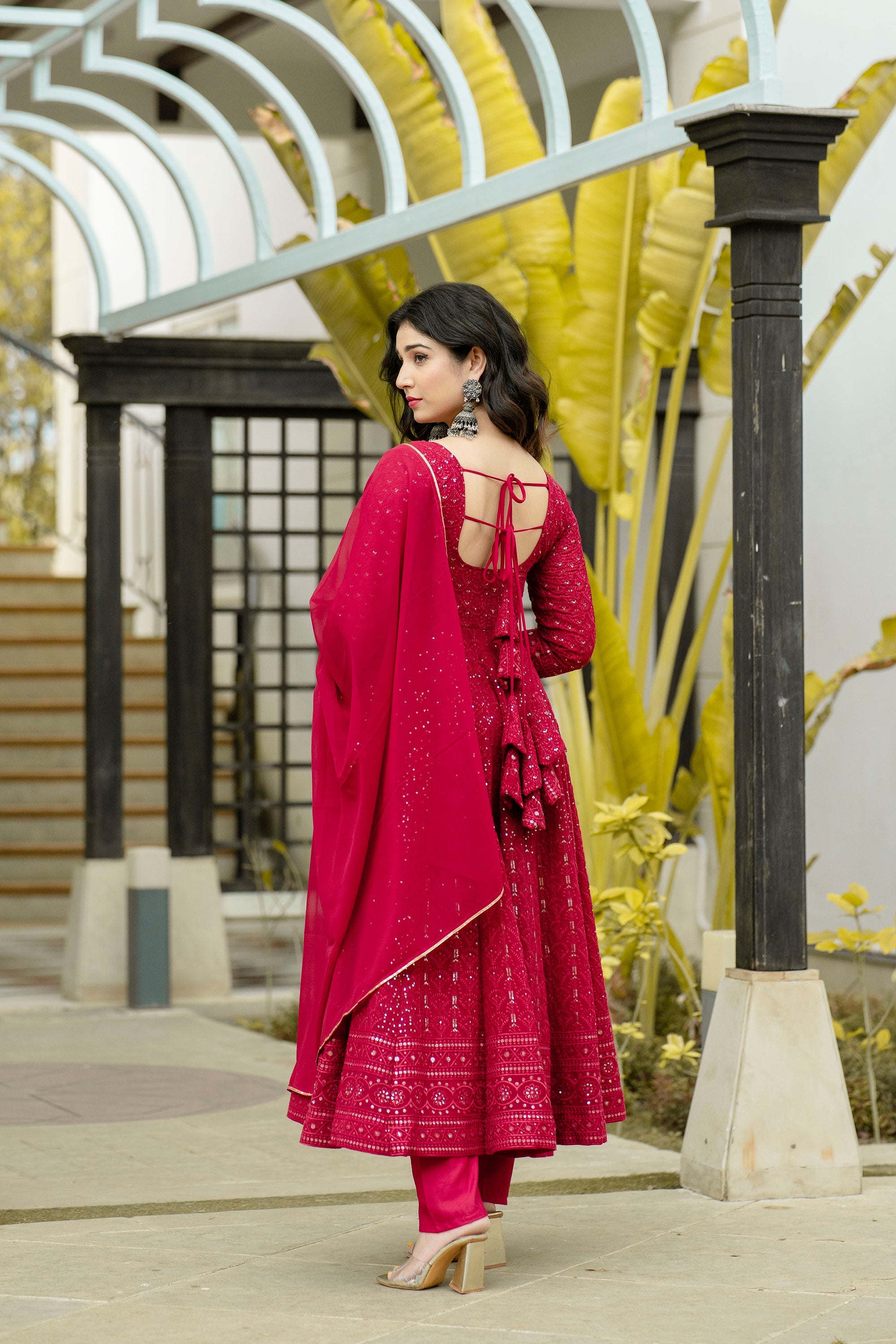 ATMIYA RED ANARKALI SUIT SET SC 6013