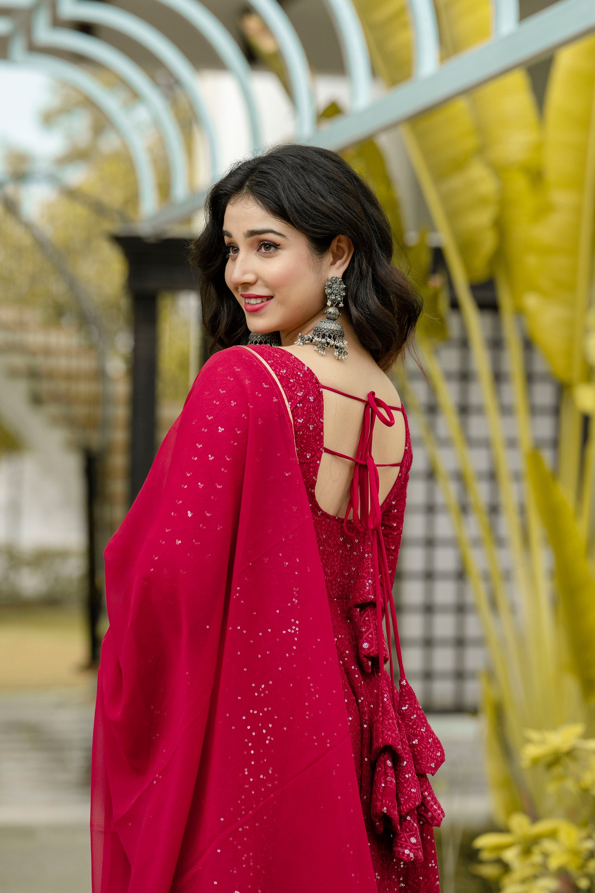 ATMIYA RED ANARKALI SUIT SET SC 6013
