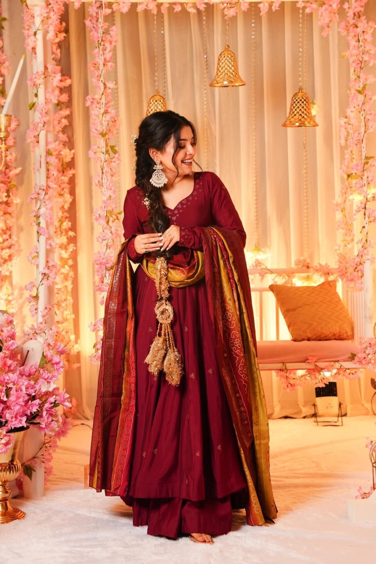 MANASI ANARKALI STYLE PLAZZO SUIT SET