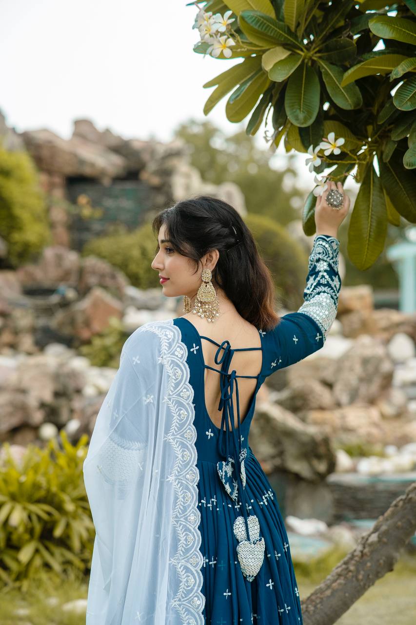ZENNY EMBROIDERY WORKED ANARKALI SUIT SET SC 6018