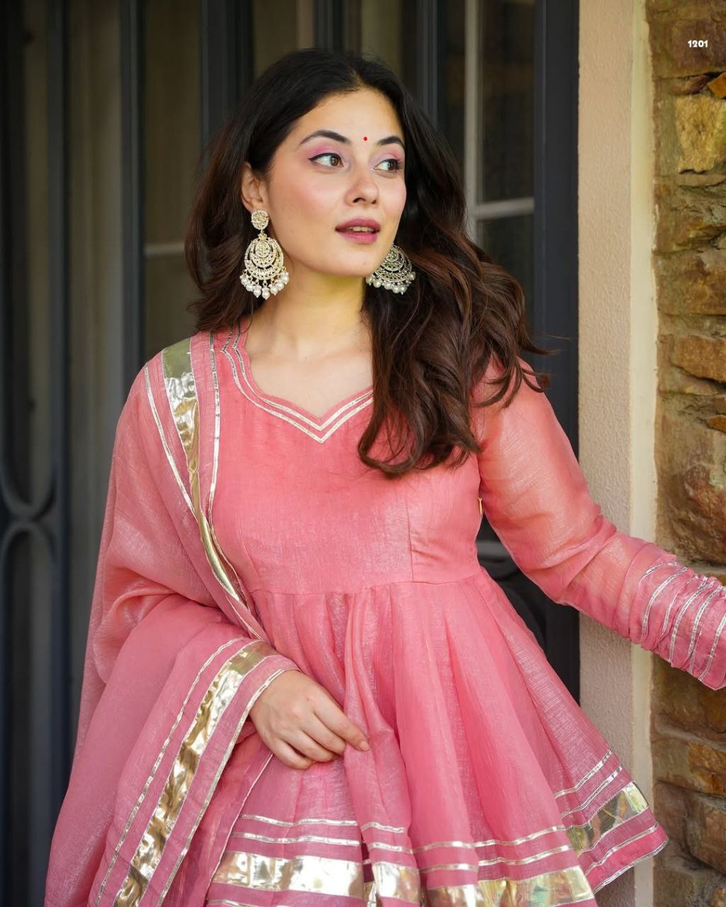 Crush Fabric Top, Palazzo & Dupatta