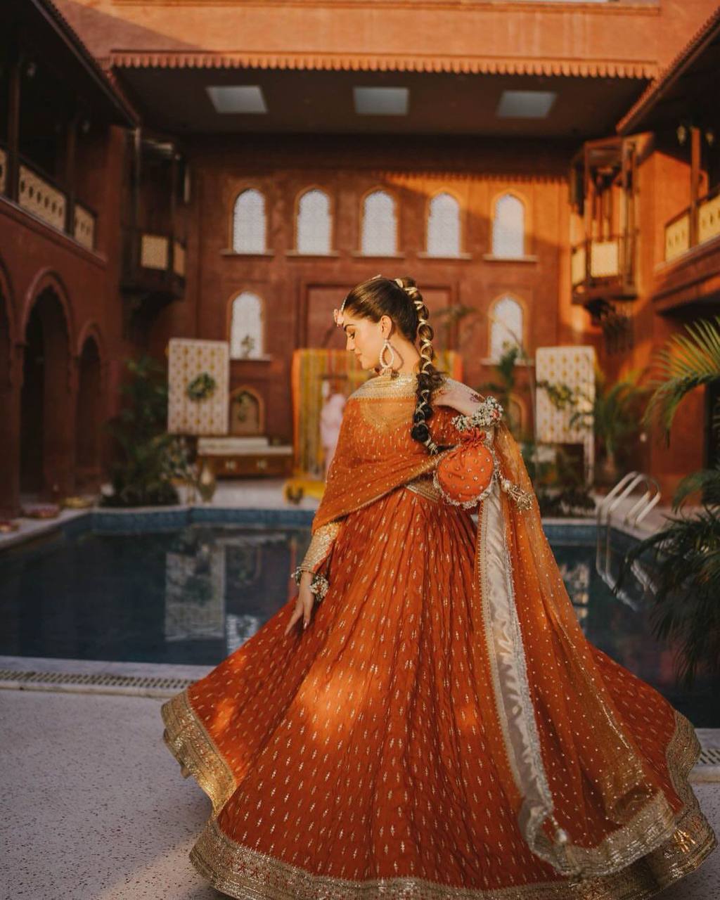 Designer Chinon Silk Embroidered Party Wear Gown Set with Dupatta, Bottom & Purse