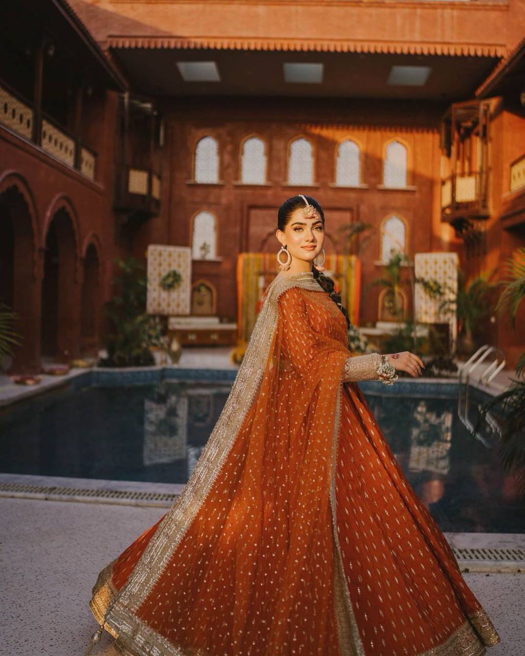 Designer Chinon Silk Embroidered Party Wear Gown Set with Dupatta, Bottom & Purse