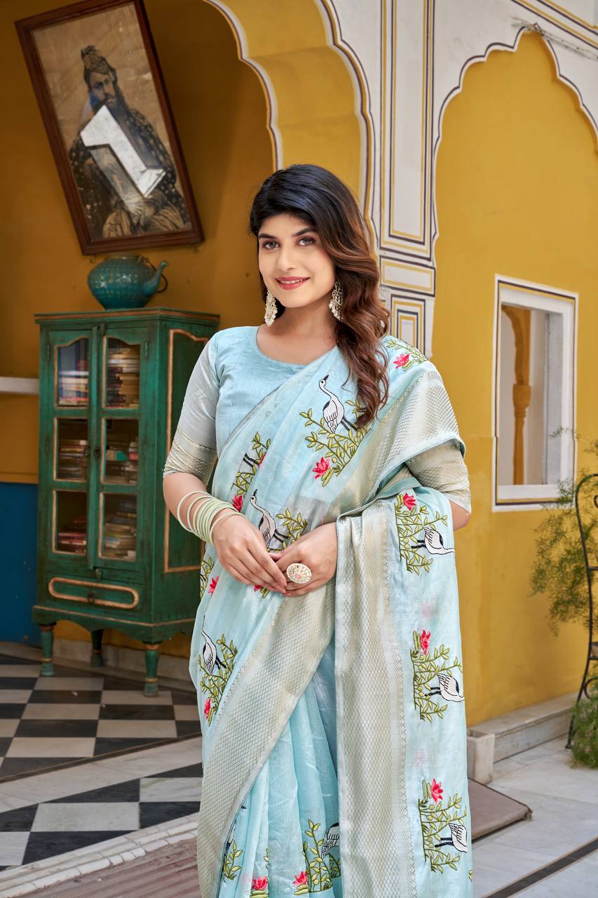 Kota Crystal Festival Saree with Heavy Embroidery Border