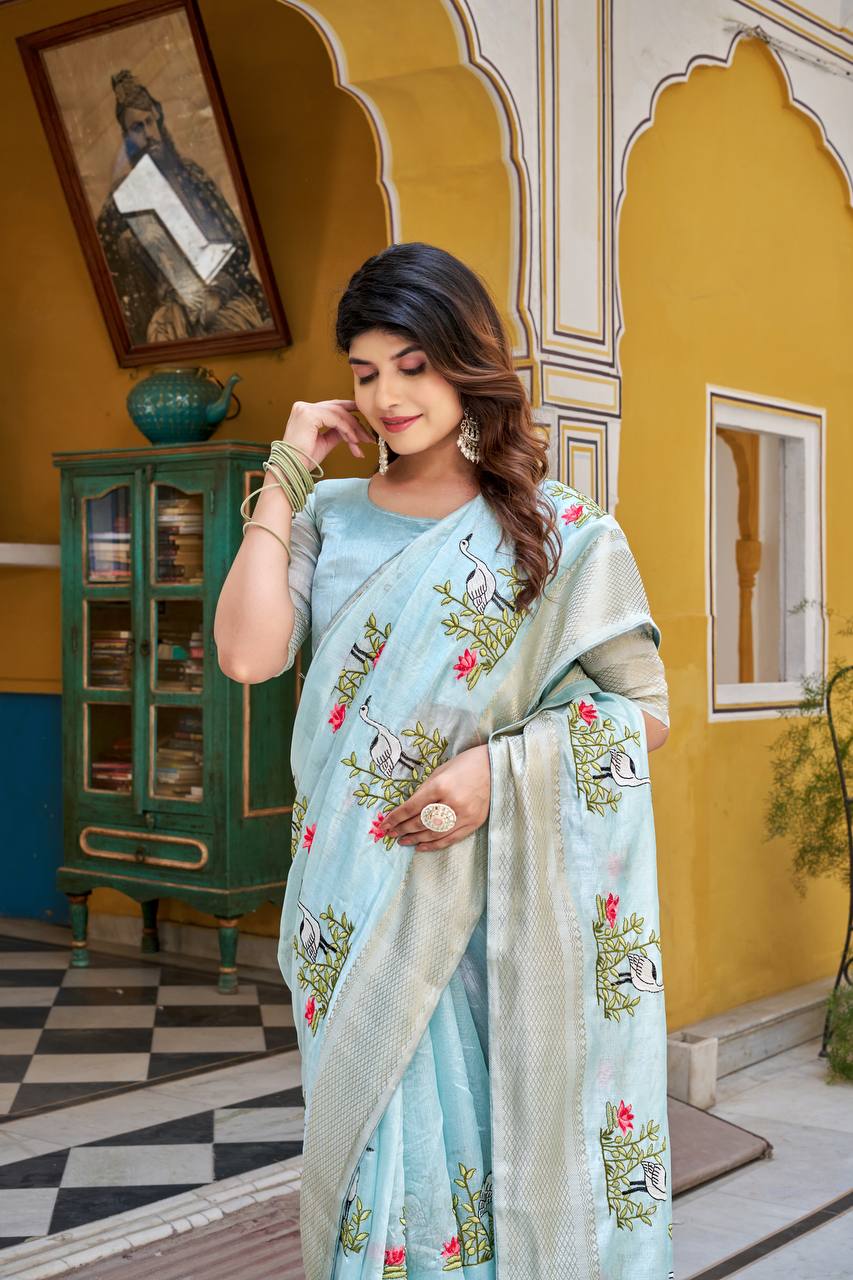 Kota Crystal Festival Saree with Heavy Embroidery Border