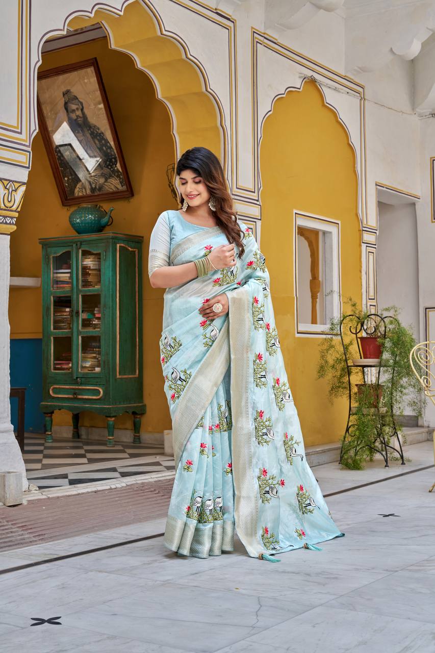 Kota Crystal Festival Saree with Heavy Embroidery Border