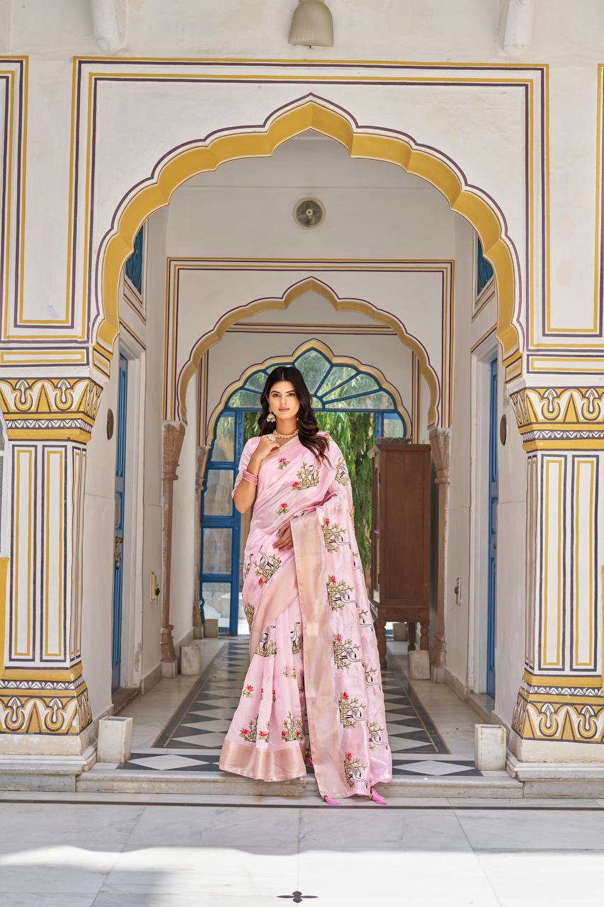 Kota Crystal Festival Saree with Heavy Embroidery Border