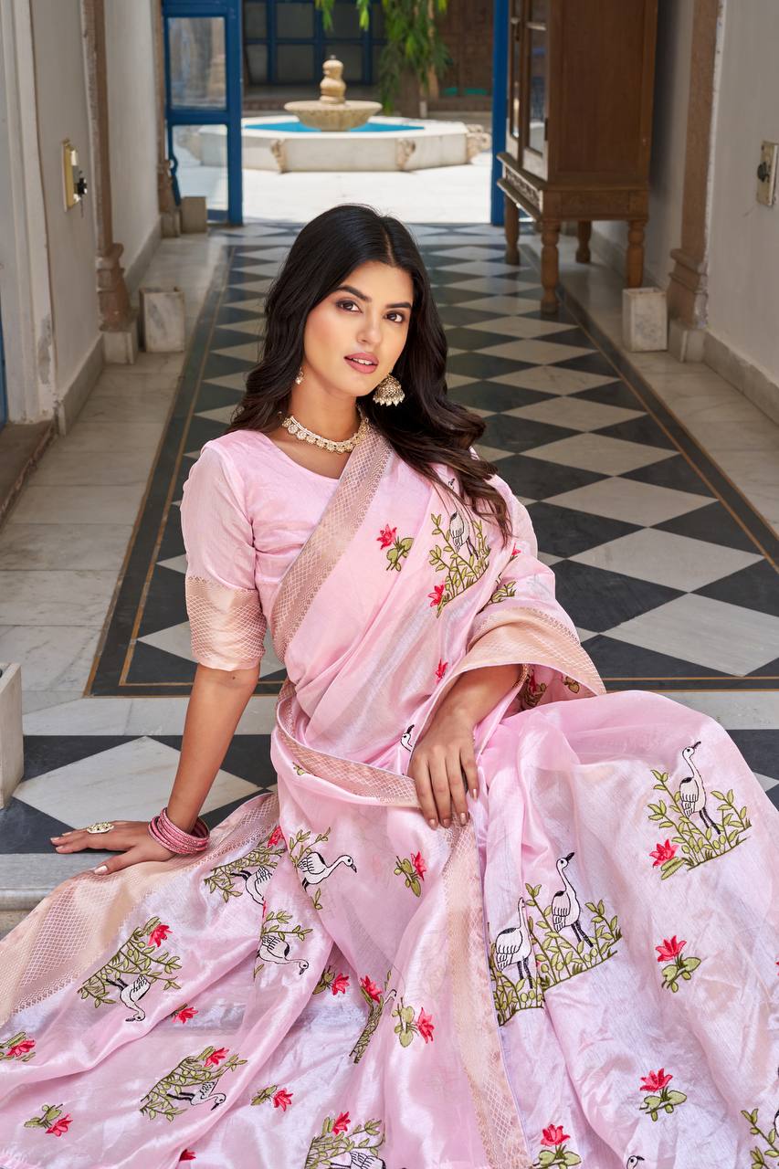 Kota Crystal Festival Saree with Heavy Embroidery Border