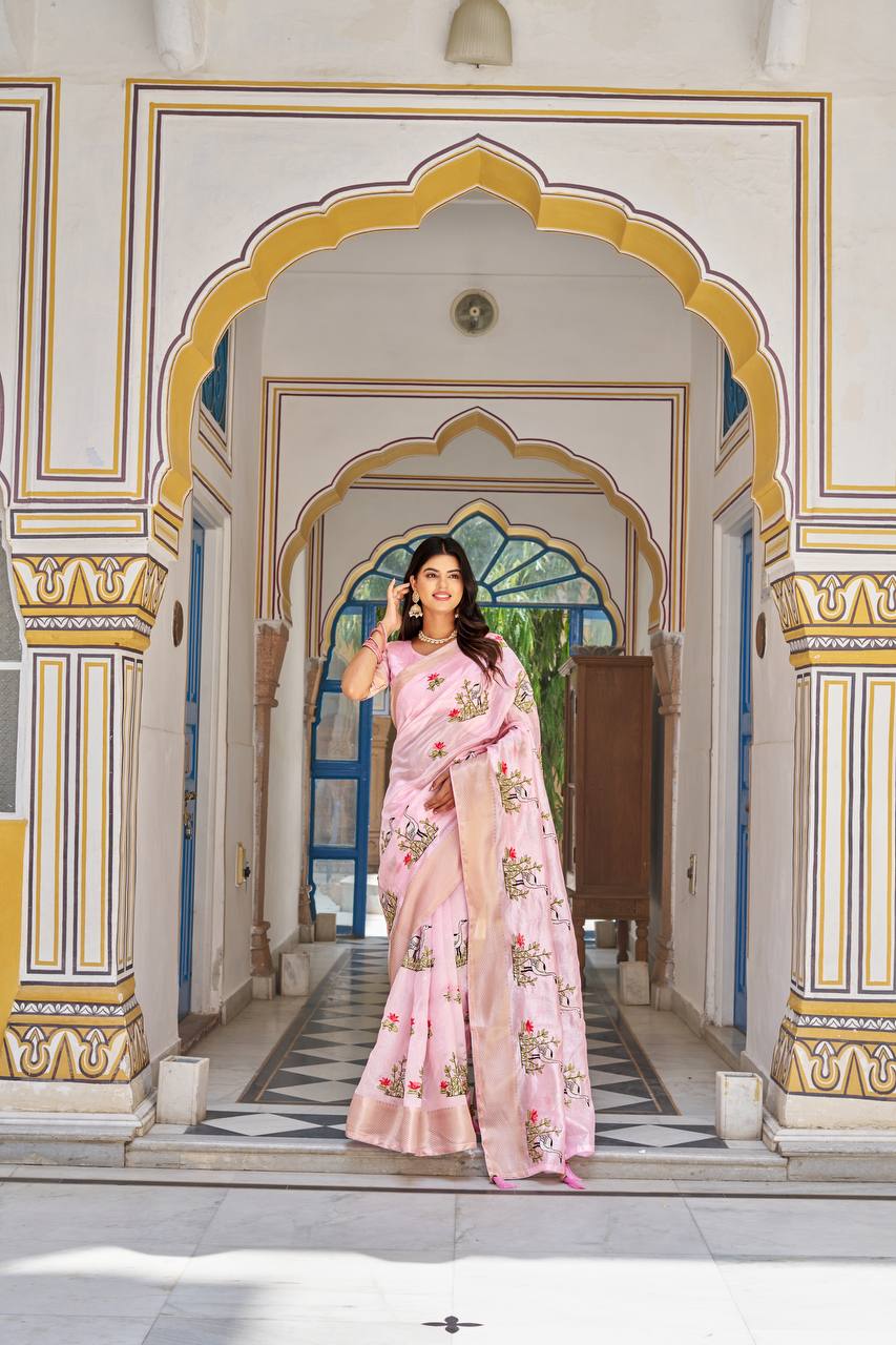 Kota Crystal Festival Saree with Heavy Embroidery Border