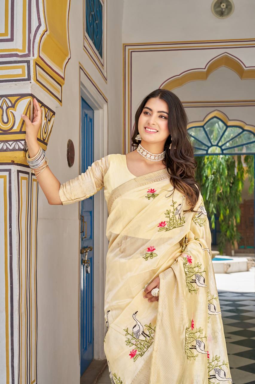 Kota Crystal Festival Saree with Heavy Embroidery Border