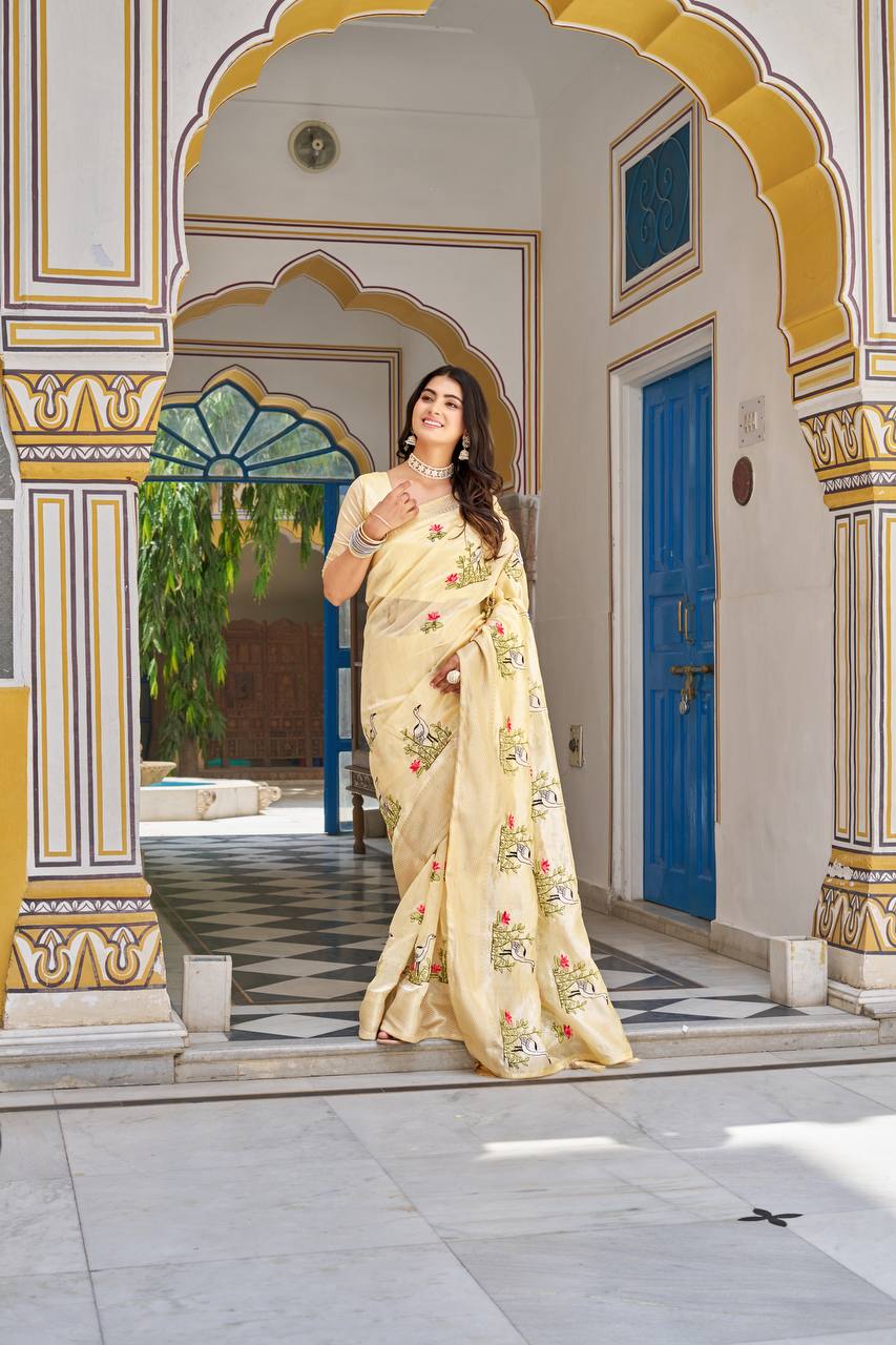 Kota Crystal Festival Saree with Heavy Embroidery Border