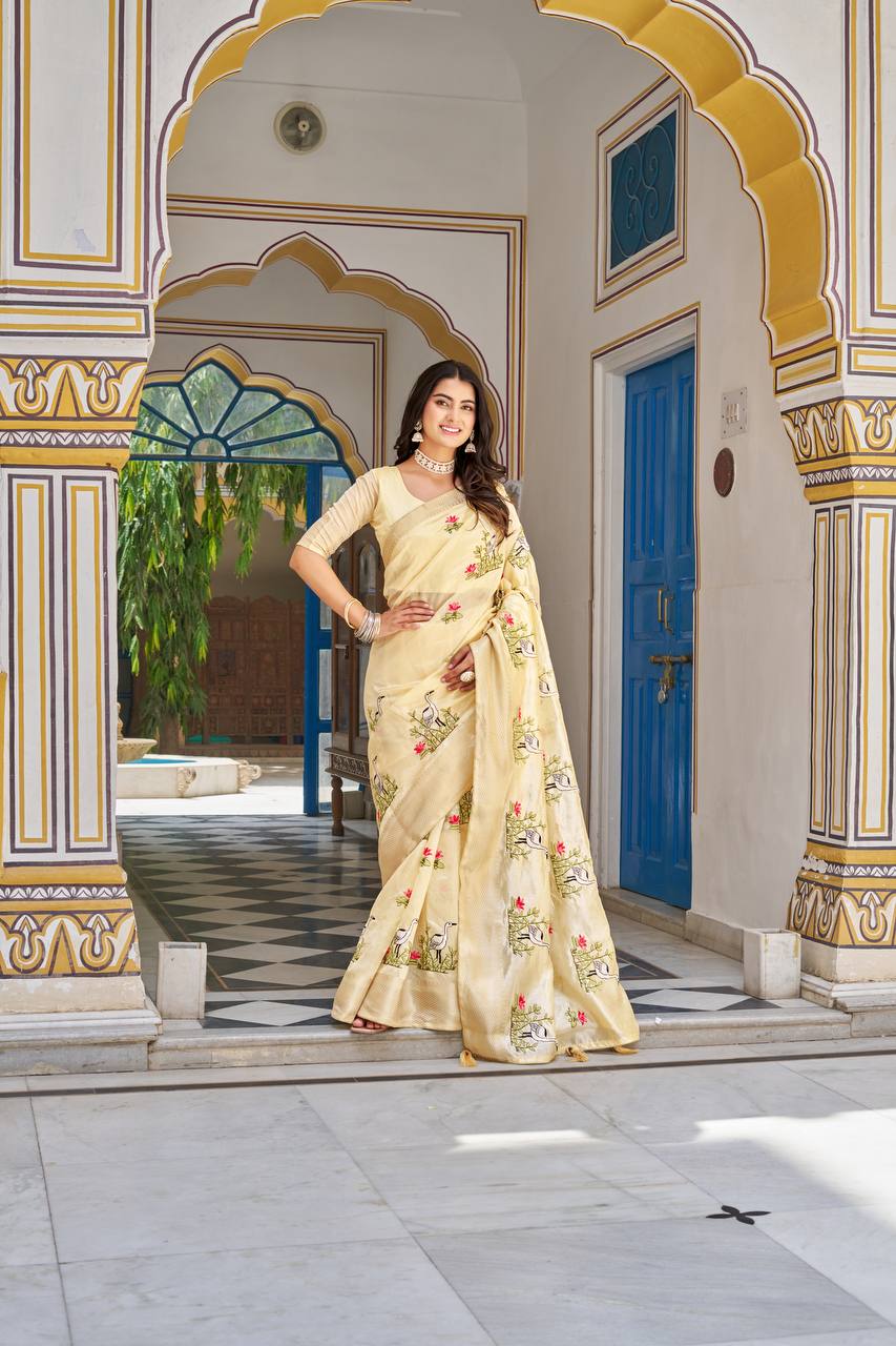 Kota Crystal Festival Saree with Heavy Embroidery Border