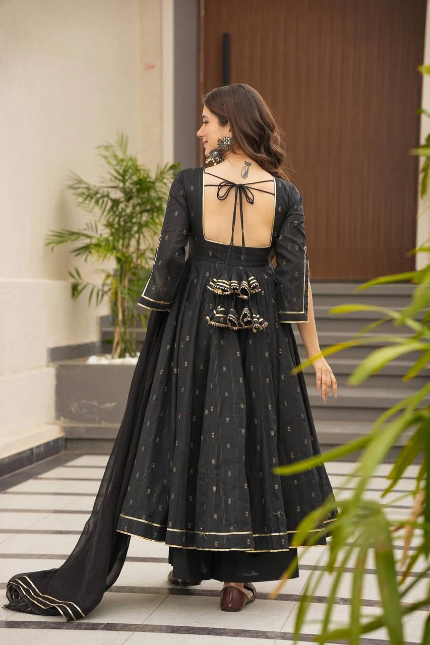 ISHANI BLACK ANARKALI SUIT SET